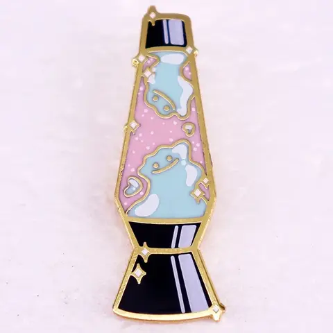 Cute Elf Lava Lamp Enamel Pin Cartoon Glitter Metal Badge Fashion Jewelry Gifts