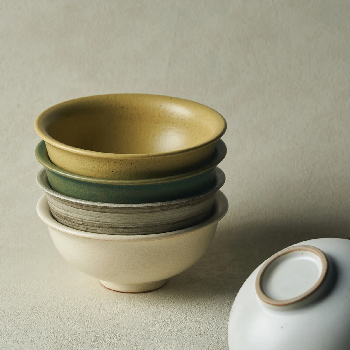 Ceramic Bowls Solid Handmade 5 Inches Rice Bowl Household Dessert Ice Cream Serving Tablewares Kitchen Dinner Utensil