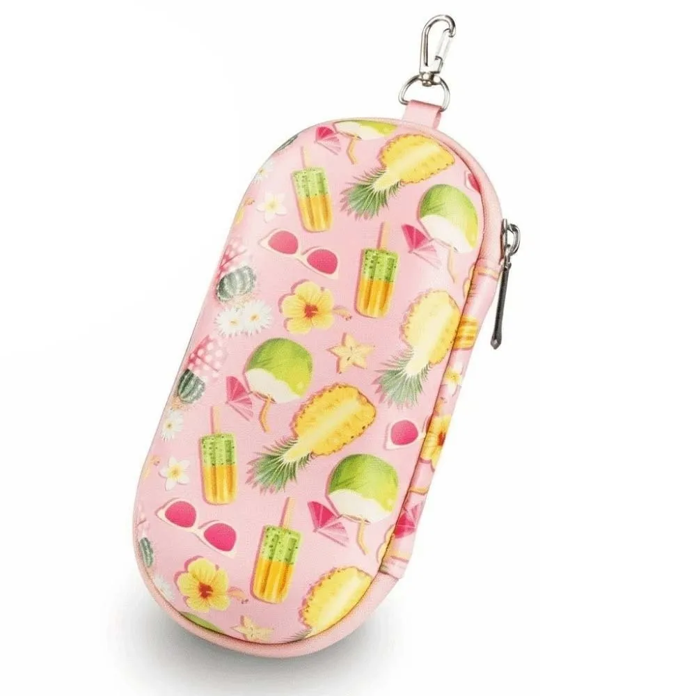 

Portable 2 Slots Glasses Organizer Fruit Printed / Black Large Capacity Double-layer Eyewears Storage Box Anti-splash Water