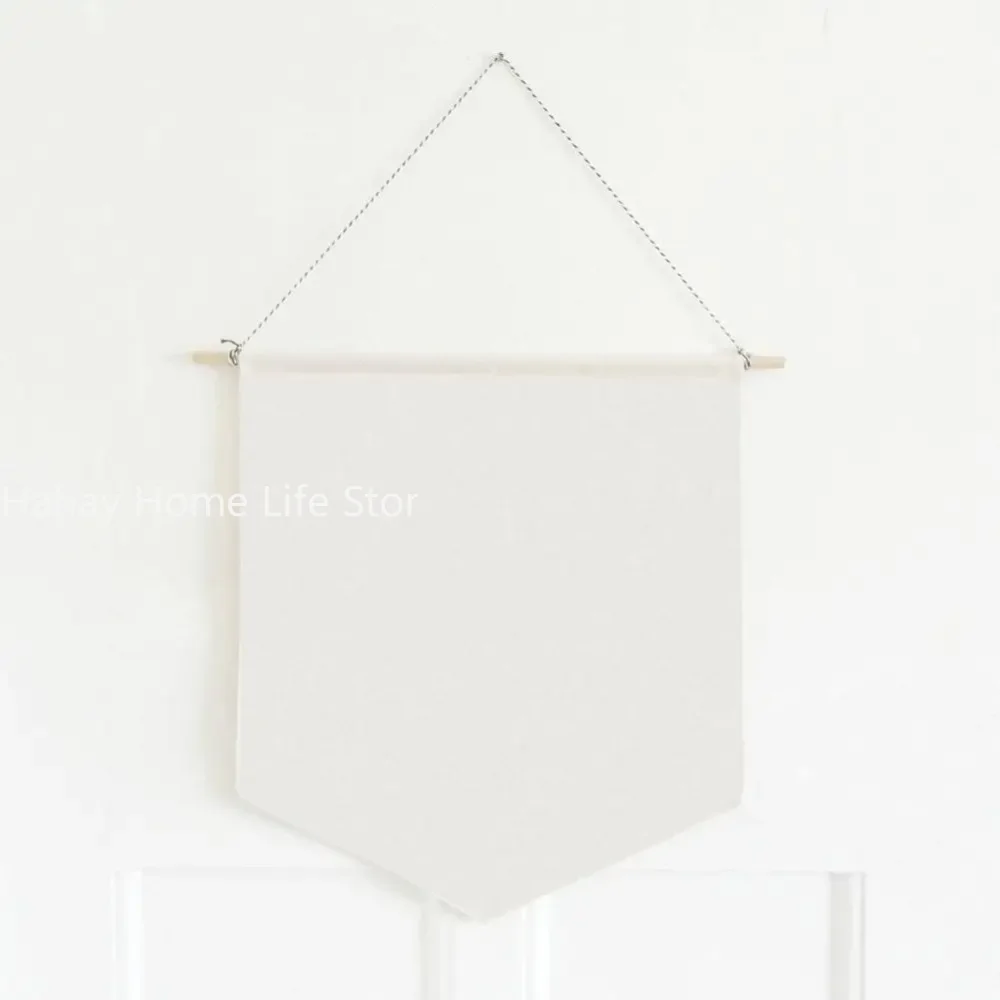 Nordic Blank Cotton Brooch Pin Badge Holder Hanging Wall Display Banner Flag Kids Room Decoration