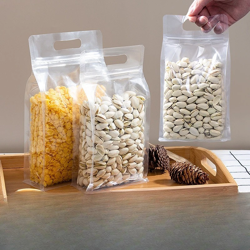 

50PCS 3D Portable Stand up Clear Plastic Zilock Bag DIY Matcha Coffee Snack Supermarket Party Wedding Gifts Packaging Pouches