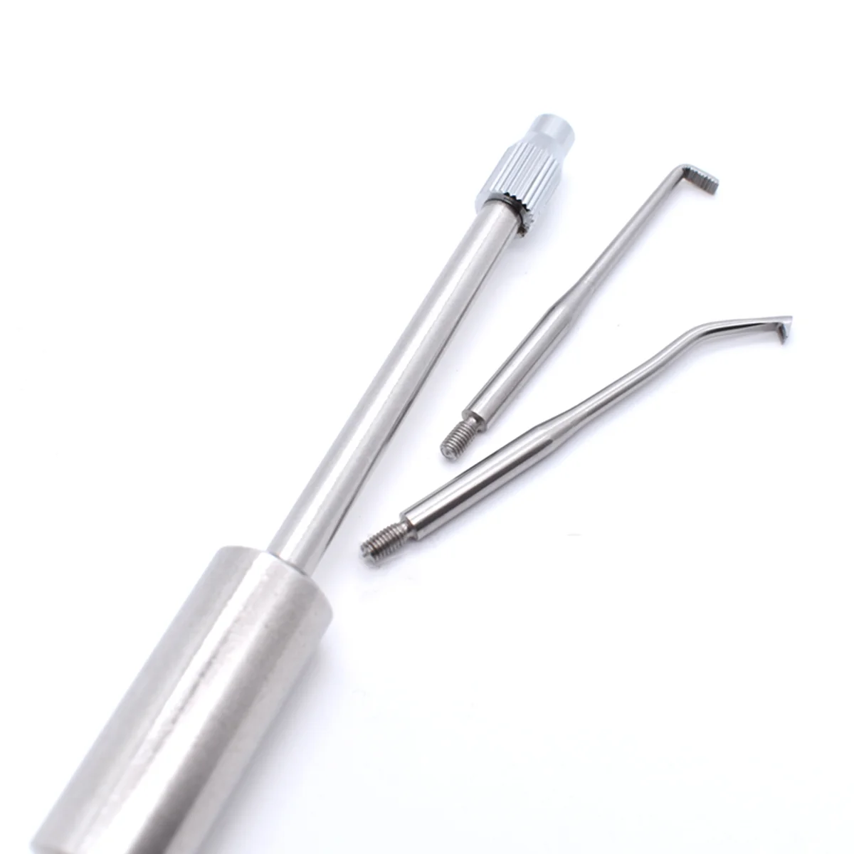 1Set Stainless Steel Dental Crown Remover 2 Tips Press Button  Dentist Remover Tools Manual Control