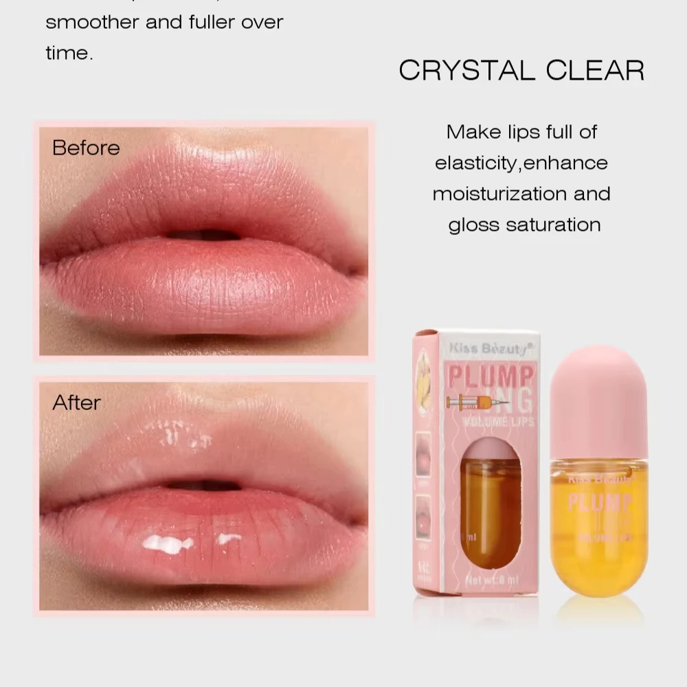 Long Lasting Lip Plumper Oil Instant Volumising Enhancer Lip Serum Collagen Lips Volume Lipgloss เซ็กซี่เครื่องสําอางค์เพิ่ม