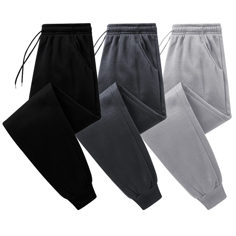 Athletic Running Trainning Sweatpants for Men Autumn Winter Fleece Lined Joggers Pants Casual Elastic Waist Drawstring Trousers