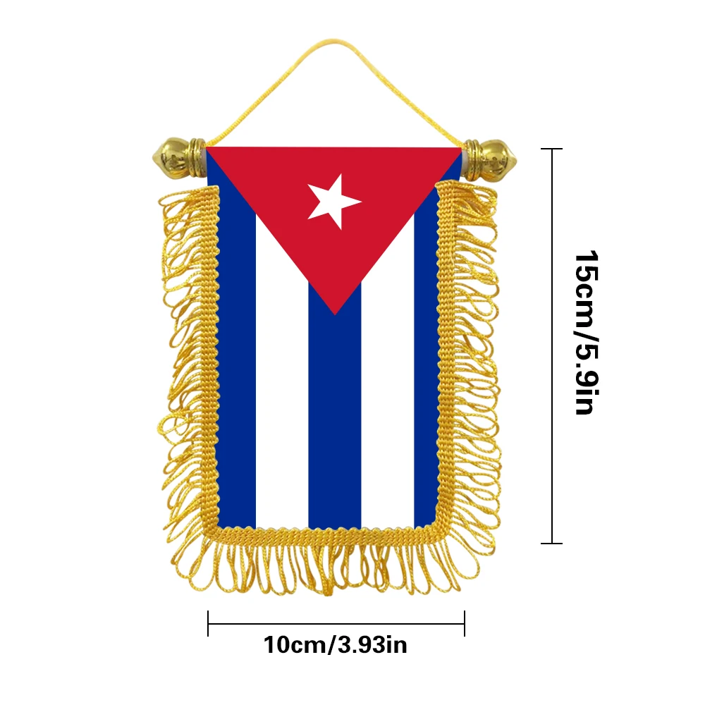 Cuba small hanging flag 10x15cm triangular flag car decoration hanging flag double-sided pattern with suction cup