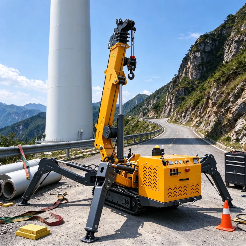 Electric Mobile Micro Crawler Crane 5 Ton Telescopic Boom Small Hydraulic Diesel Engine Mini Spider Crane Price