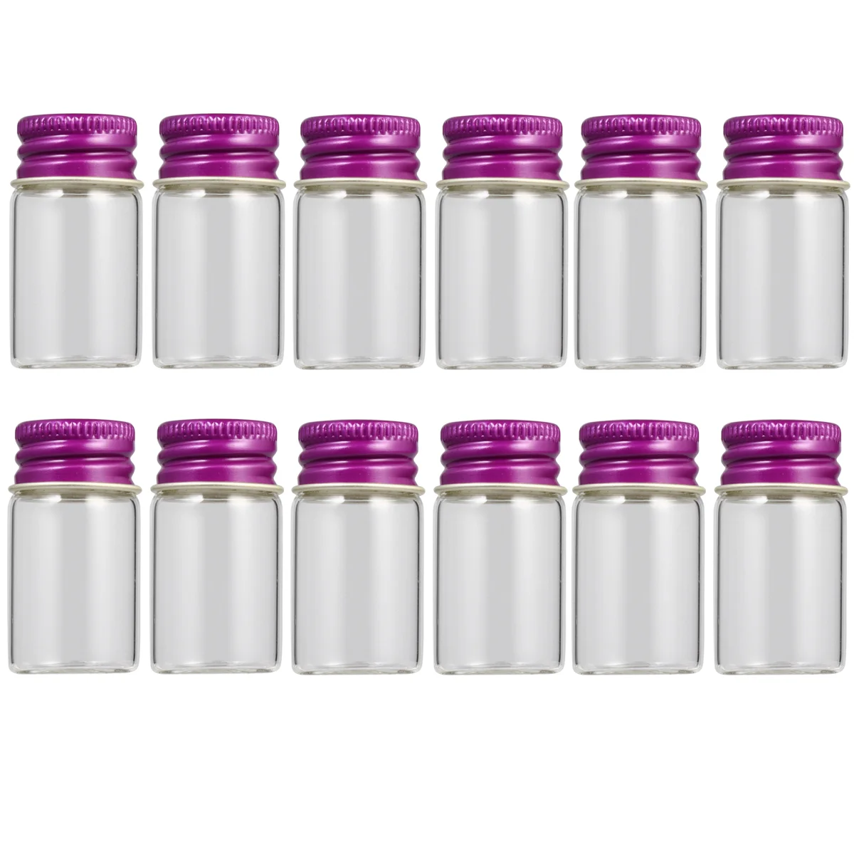 

1 Set of 12PCS 7ml Glass Storage Bottles Aluminum Glass Bottles Sealed Ink bottle Screw Bottle Transparent Bottles (Rosy with