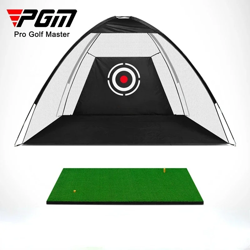 PGM Golf Hitting Cage Indoor 2M 3M Golf Practice Net Tent Garden Grassland Golf Training Equipment Mesh Mat Outdoor Swing LXW002