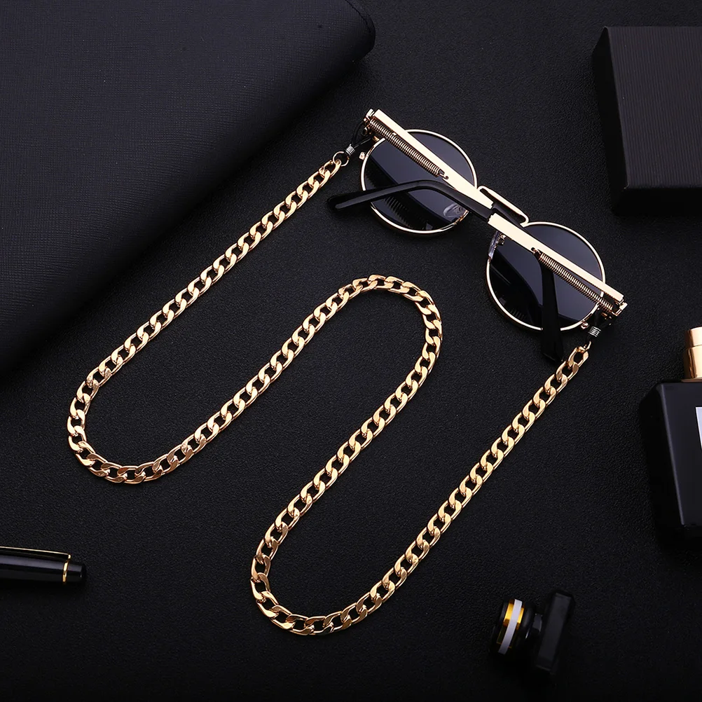 

Eyeglasses Chain Alloy Retainer Strap For Man Holders Cord Sunglasses Accessories Golden Hip Hop Style Glasses Necklace
