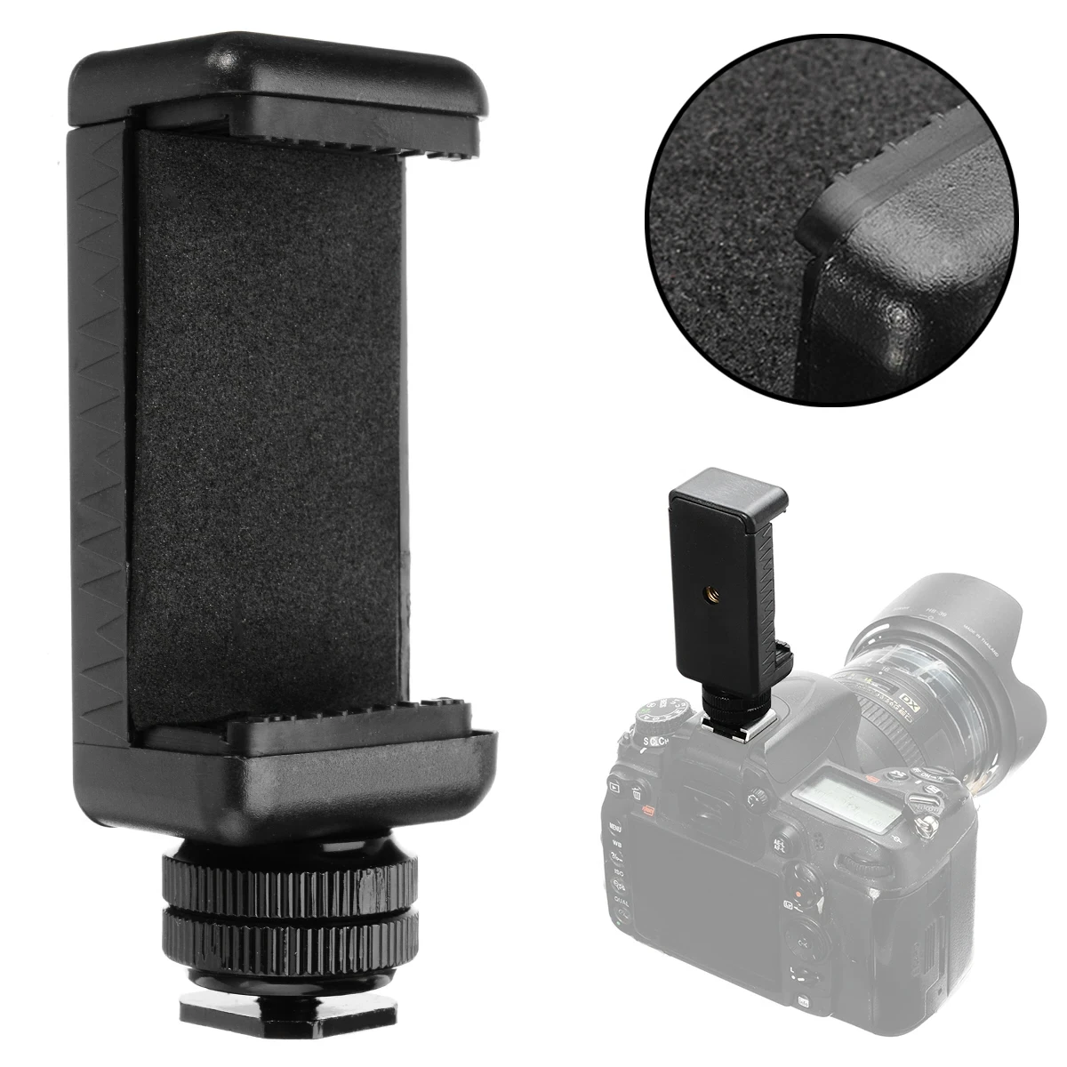 Universal Phone Clip Holder Hot Shoe Phone Holder Mount For iphone xiaomi DSLR Camera With 1/4\