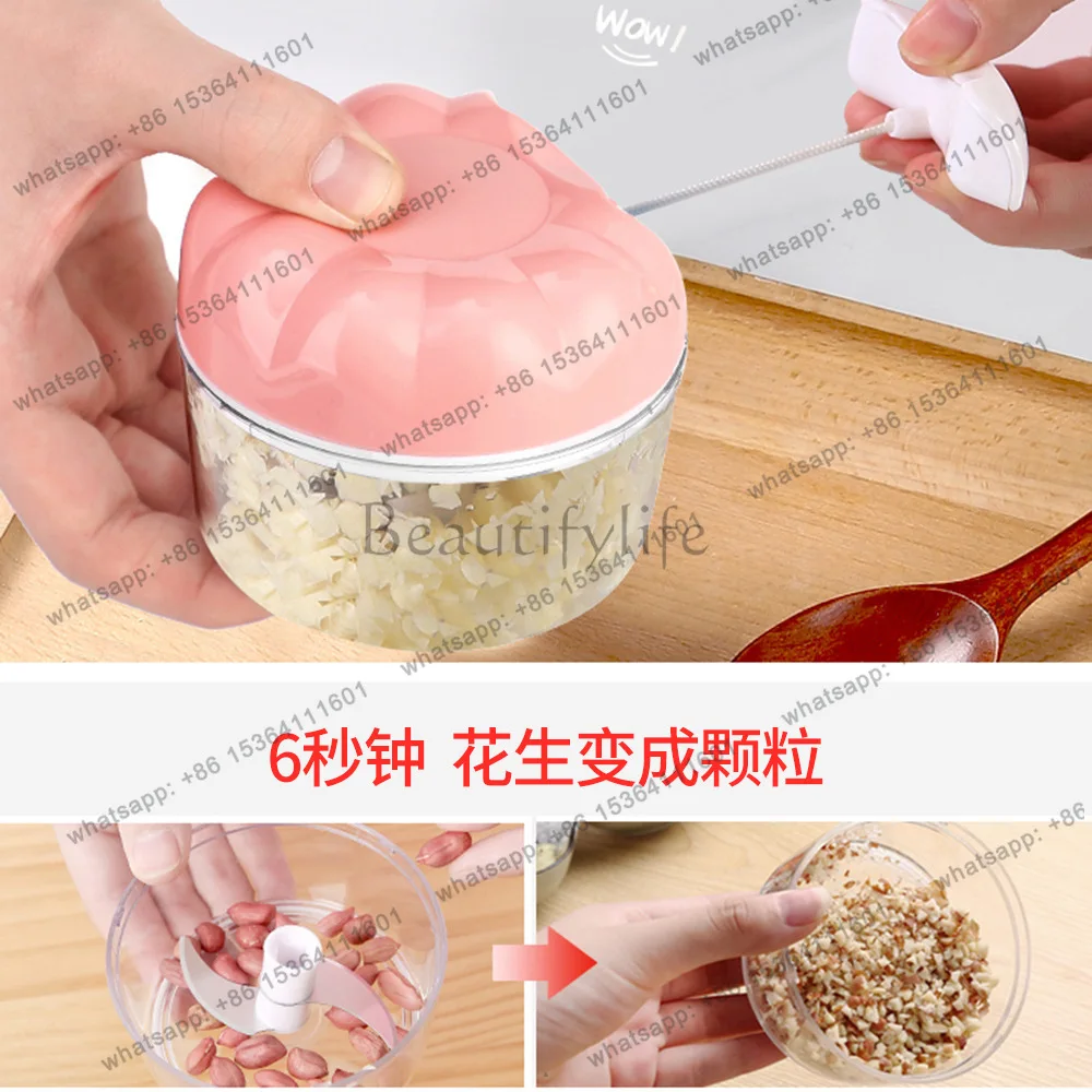 Mini manual garlic masher, multifunctional household vegetable chopping and mincing food processor, seasoning masher