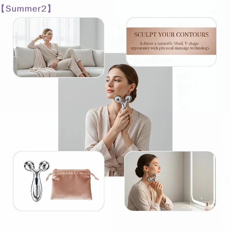 【Xia2】3D Dual Roller Massager With Face Lifting Skin Tightening For Home Skincare Daily Use Travel Beauty Routine{S} view 4