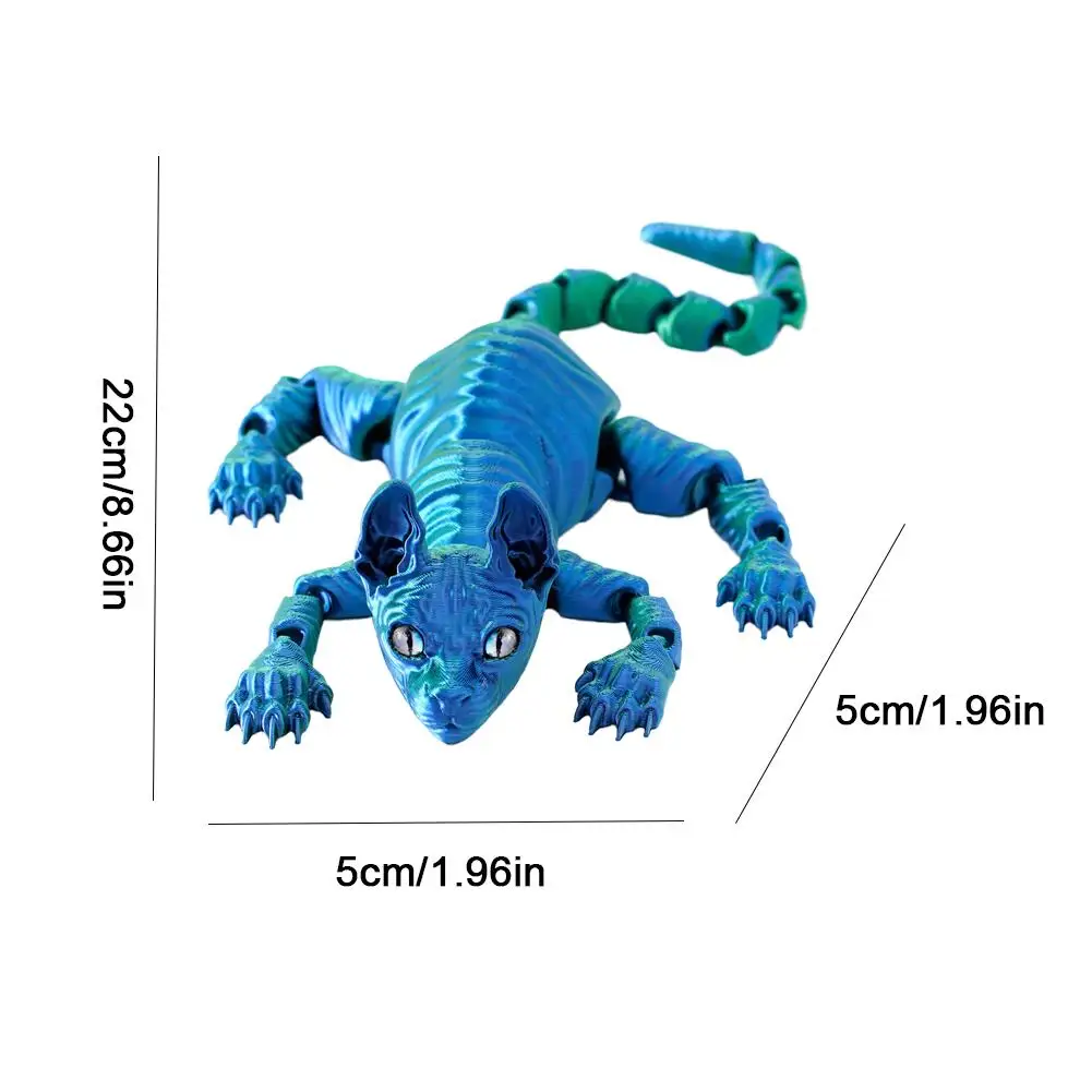 ثلاثية الأبعاد مطبوعة واقعية القط الحيوانات لعبة سطح المكتب زينة لعبة تخفيف التوتر ألعاب أطفال للديكور المنزل #5