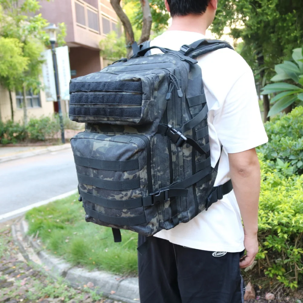 Multifunctional MOLLE Tactical 3P Attack Backpack Waterproof 45L Large Capacity Sports Outdoor Hiking Camouflage Double Bag