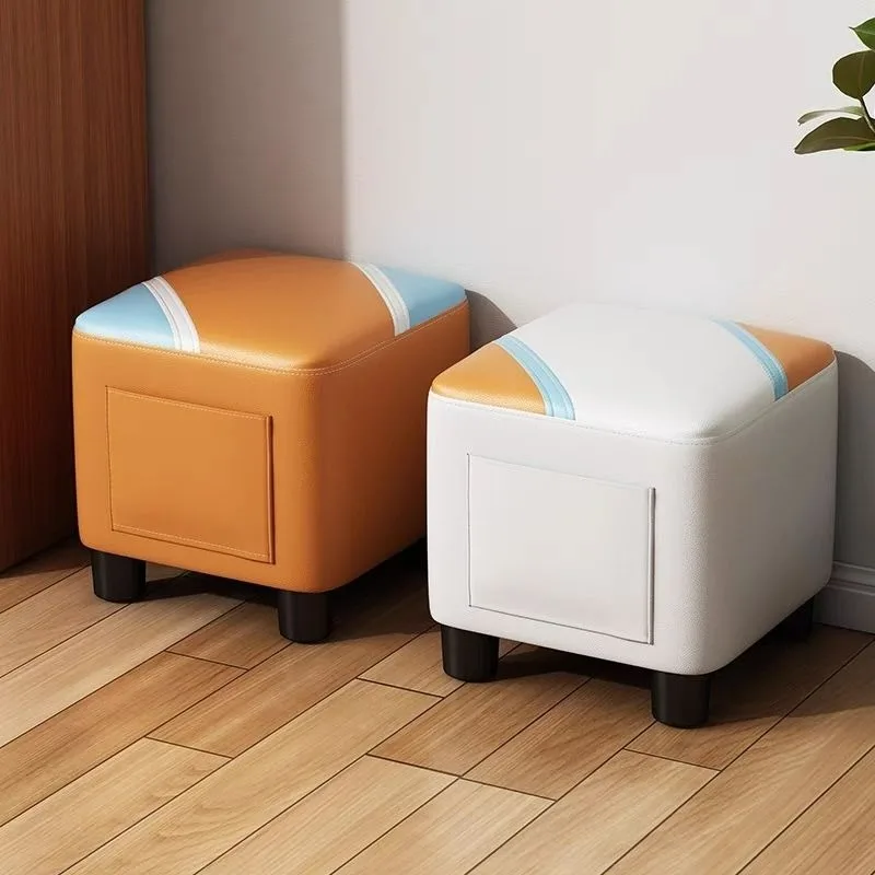 

Living Room Stools Technology Cloth Entry Shoes Change Stool Tea Table Side Low Stool Light Luxury Stools Solid Wood Sofa Stools