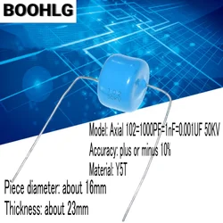 Axial high voltage ceramic capacitor 50KV 50000V 102 1NF 1000PF 222 2.2NF 251 250PF 471 470PF Axial capacitance