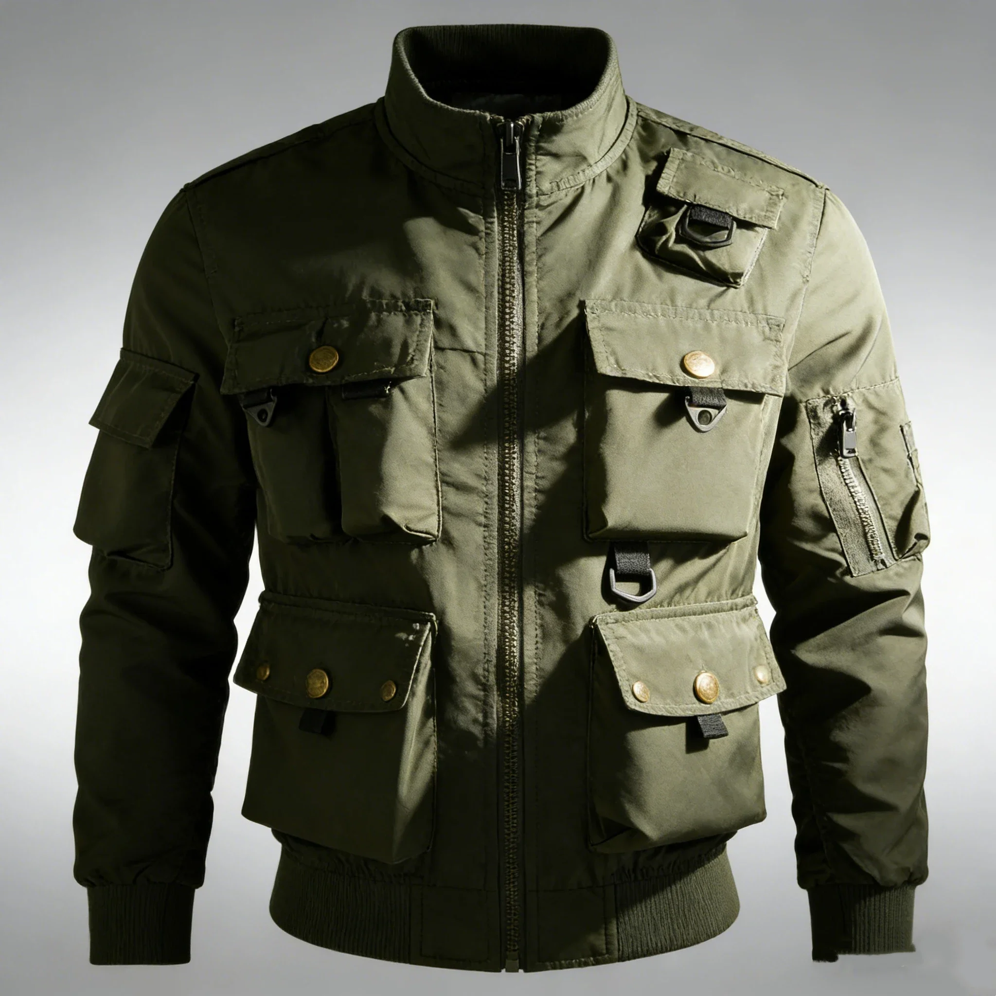 Men's Spring Autumn Winter Military Tactical Jacket Warm Baseball Pilot Jacket Multi Pocket Outdoor Workwear Streetwear Jacket