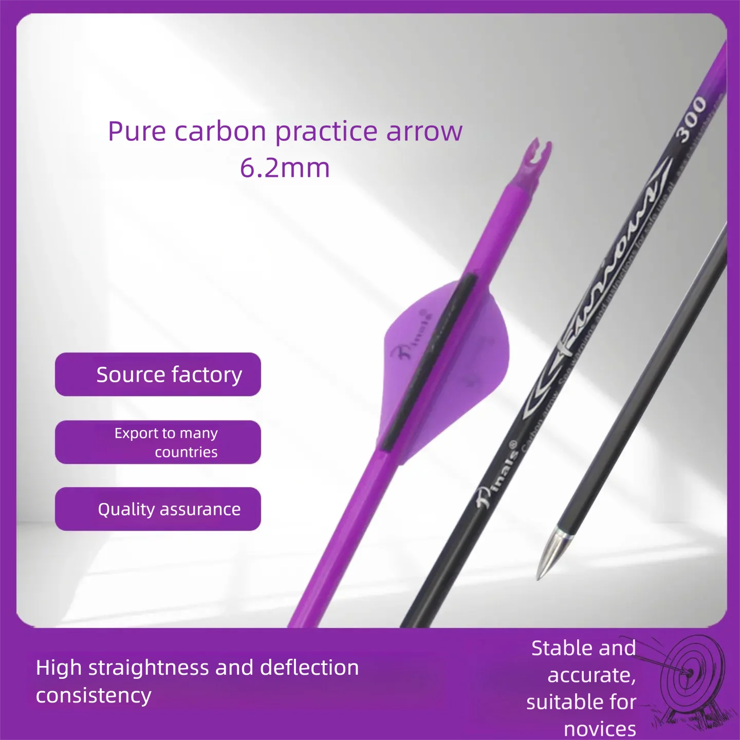 

Archery Pure Carbon Arrows ID6.2mm Straightness 0.006″ Spine 300 340 400 Compound Bow Archery Shooting Hunting 27 28 29 30 Inch
