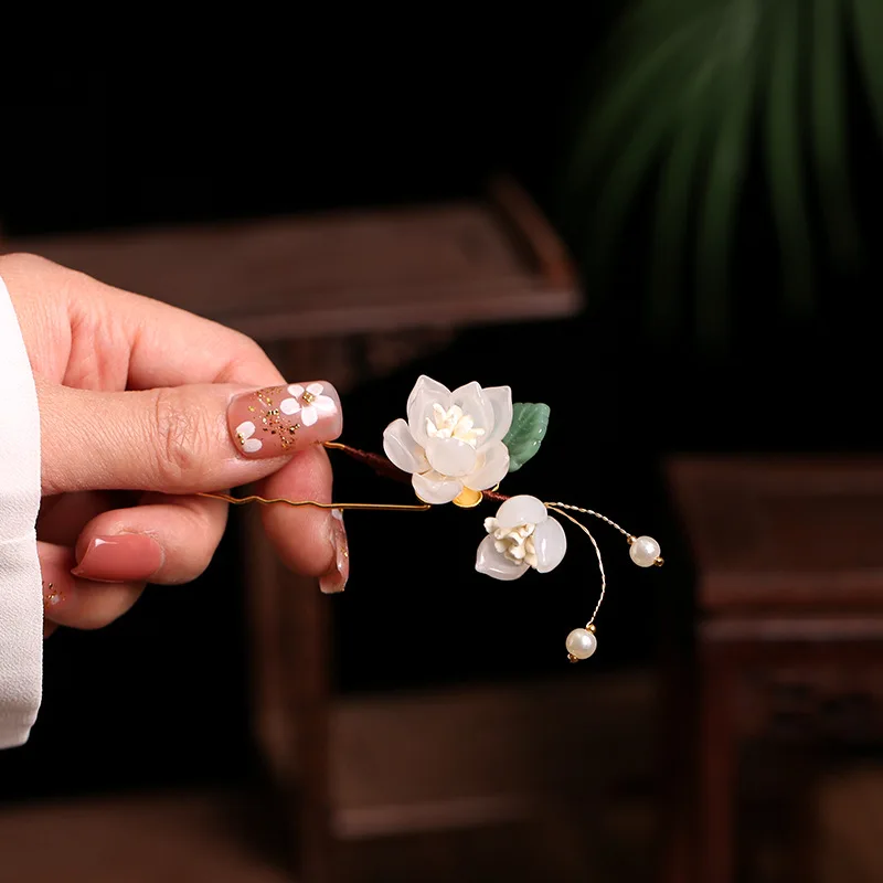 Obrázek 4: 2ks vintage sponka vlasy příslušenství kvést hanfu čelenka perla barrettes antický svatební vlasy šperků děti headwear dárky