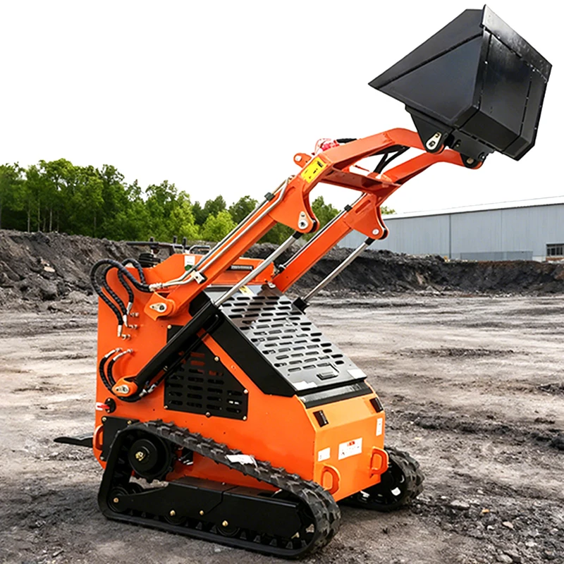 تسليم سريع جرافة انزلاقية صغيرة مع مرفق محرك المسار الزاحف تتحرك محمل صغير جودة عالية جرافة انزلاقية التوجيه