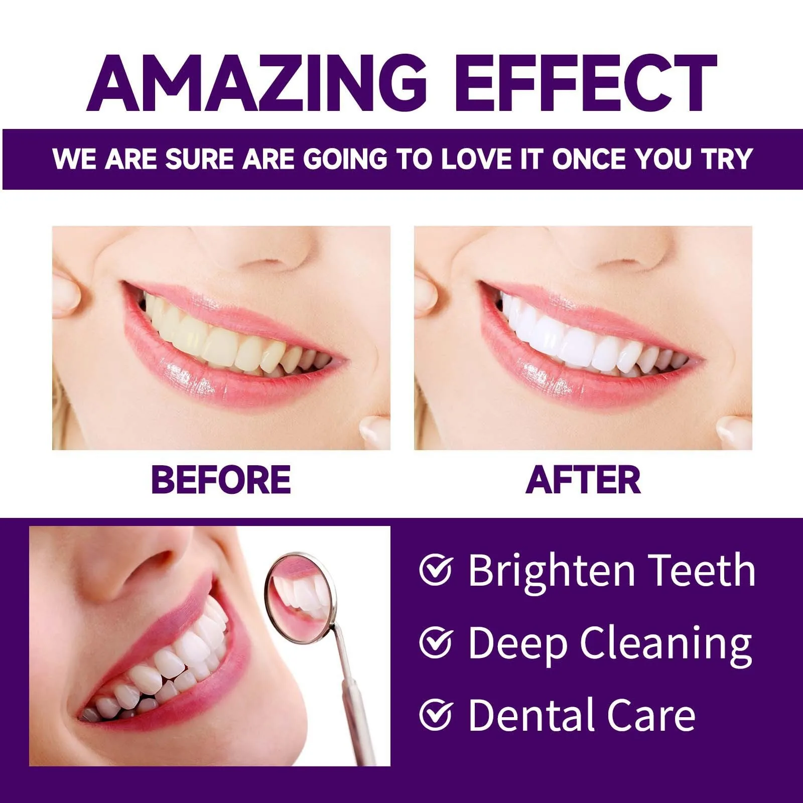 Whitening Tooth Powder Clean Stains Teeth Whitening Bleaching Powder Toothpaste Oral Cleaning Plaque Stains Oral Care