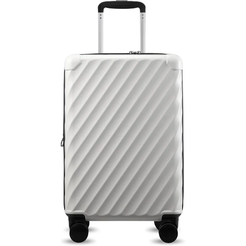 

Luggage with Spinner Wheels, Polycarbonate Expandable Hard Shell Suitcase, Carry On 20 Inch, White