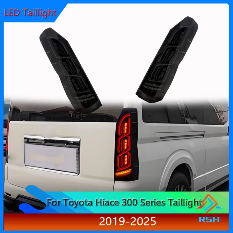 

For Toyota Hiace 300 Series Taillight Assembly 2019-2025 HIACE Modified LED Driving Light Flow Turn Signal Rear Lamp Accessories