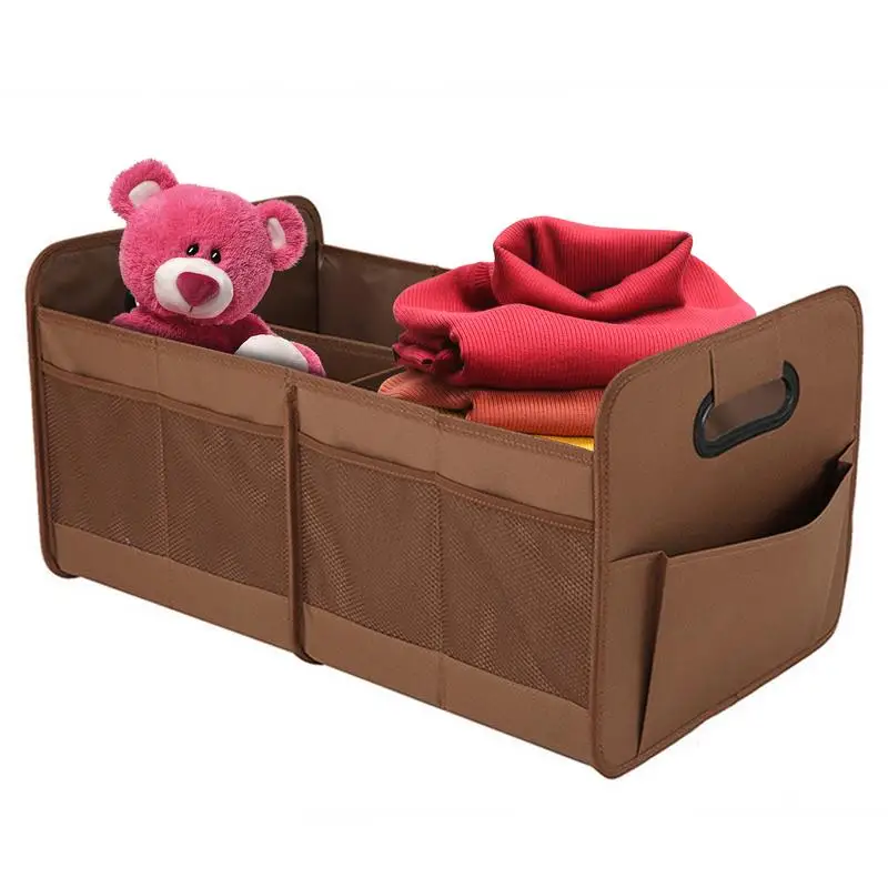 Car Storage Box Back Seat Trunk Organizer For Groceries Collapsible Trunk Food Snacks Kid Toy Storage Bin Large Capacity