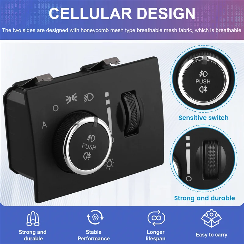 

ABQB-Car Fog Light Switch Headlight Control Switch 68189148AA For Dodge Challenger 2014 Car Accessories