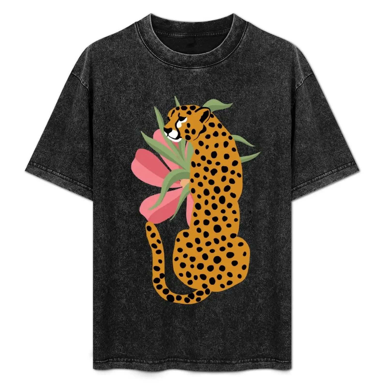 

Simple cheetah T-Shirt summer 2025 cotton man t-shirts heavyweights t shirt men