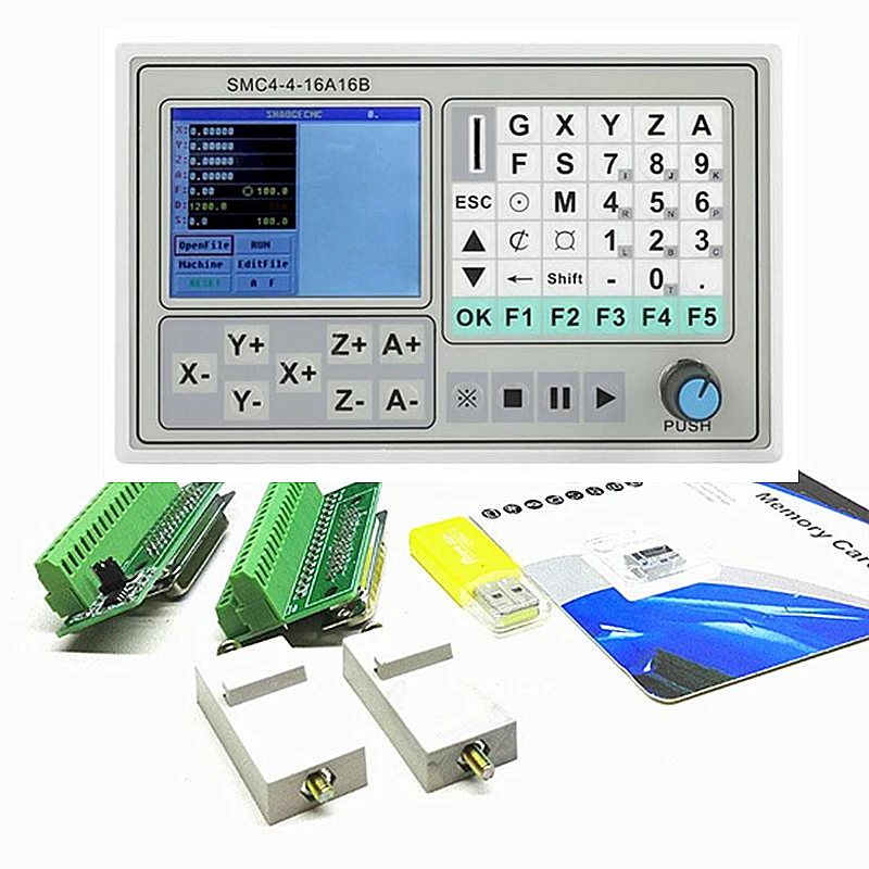 5 Axis Mach3 USB CNC Offline Controller 500KHZ Motion Card SMC5-5-N-N 7 Inch Screen 4 Axis Breakout Board for CNC Router Machine