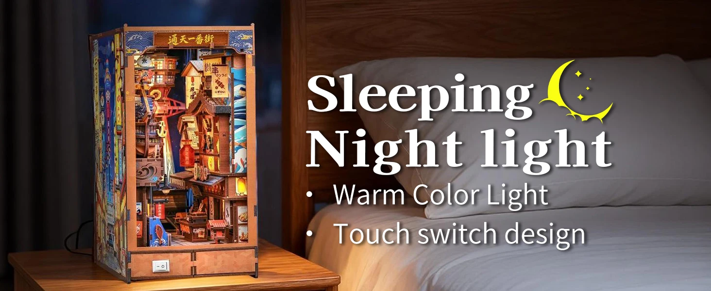 CUTEBEE DIY Book Nook Kit 3D Wooden Puzzle Mini Miniature House Bookshelf Decor Craft Kit for Adult Birthday Christmas Gift Idea