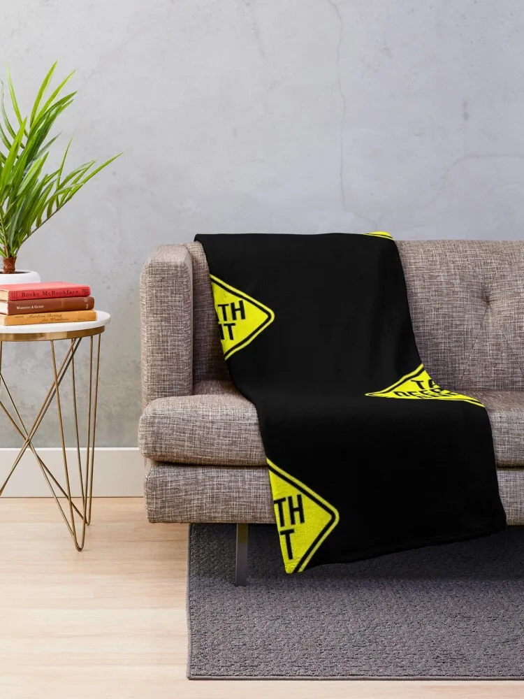 Take A Deep Breath and Let it Go Bright Yellow Warning Sign Throw Blanket Luxury Throw Camping Kid'S Blankets