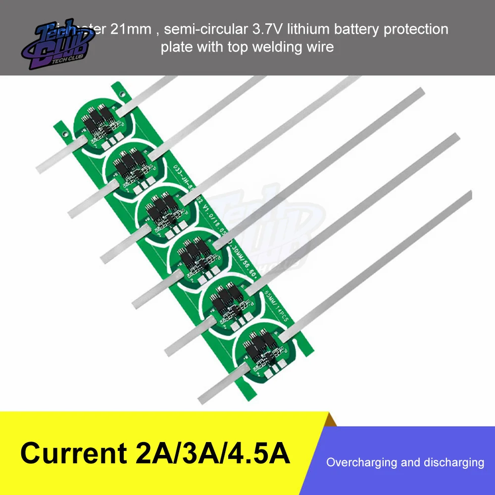 

6PCS 3.2V 1S 3A Li-ion Lithium Battery 21700 Charger Over Charge Protection Board With Solder Belt For Power Tool