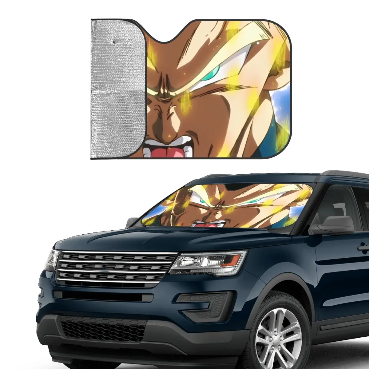 Dragon Ball Anime Sunshade Windscreen Super Saiyan Eyes Novelty Car Front Windshield 76x140cm Sunshade Visor Accessories Covers