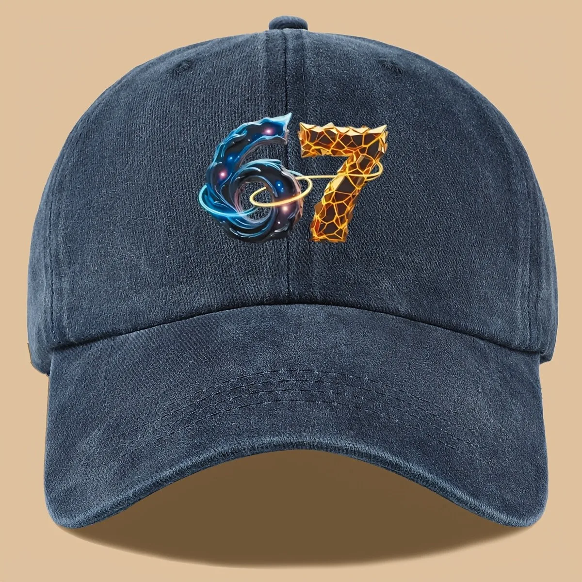 Sci Fi Digital 67 Number Baseball Cap Unisex Polyester Breathable Adjustable Dad Hat Outdoor
