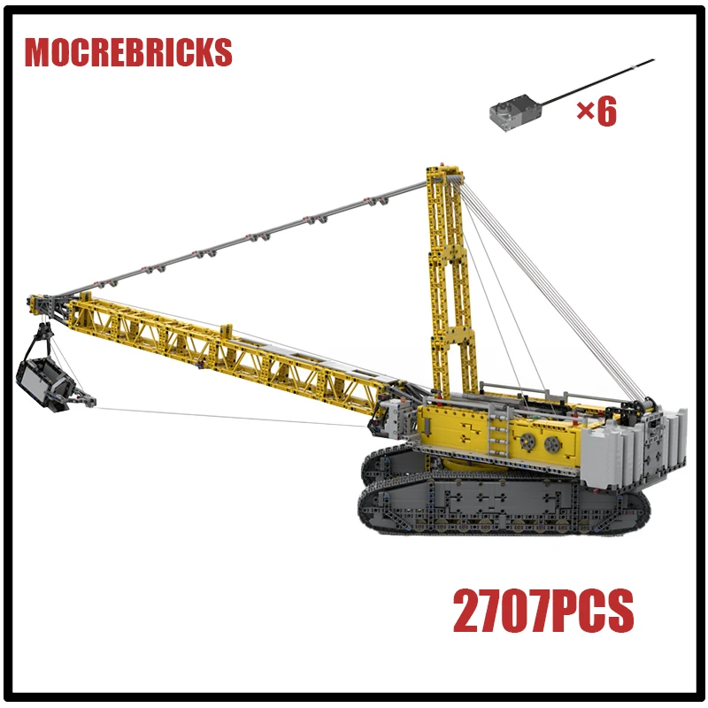 City Engineering Car Series Crawler Crane Truck Building Blocks Originality Model MOC With Motor Technology Children Toys Bricks