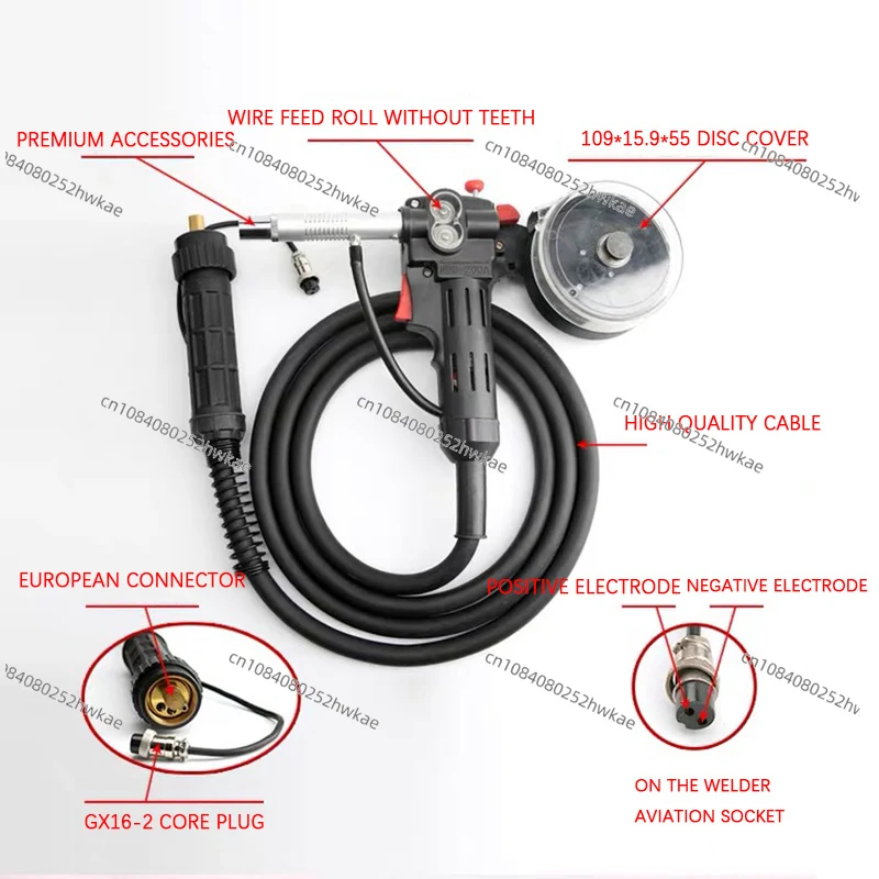 

Газоэкранированная сварочная горелка Пальник для рисования Второй гарантии Сварочный аппарат Европейский интерфейсная горелка NBC200A