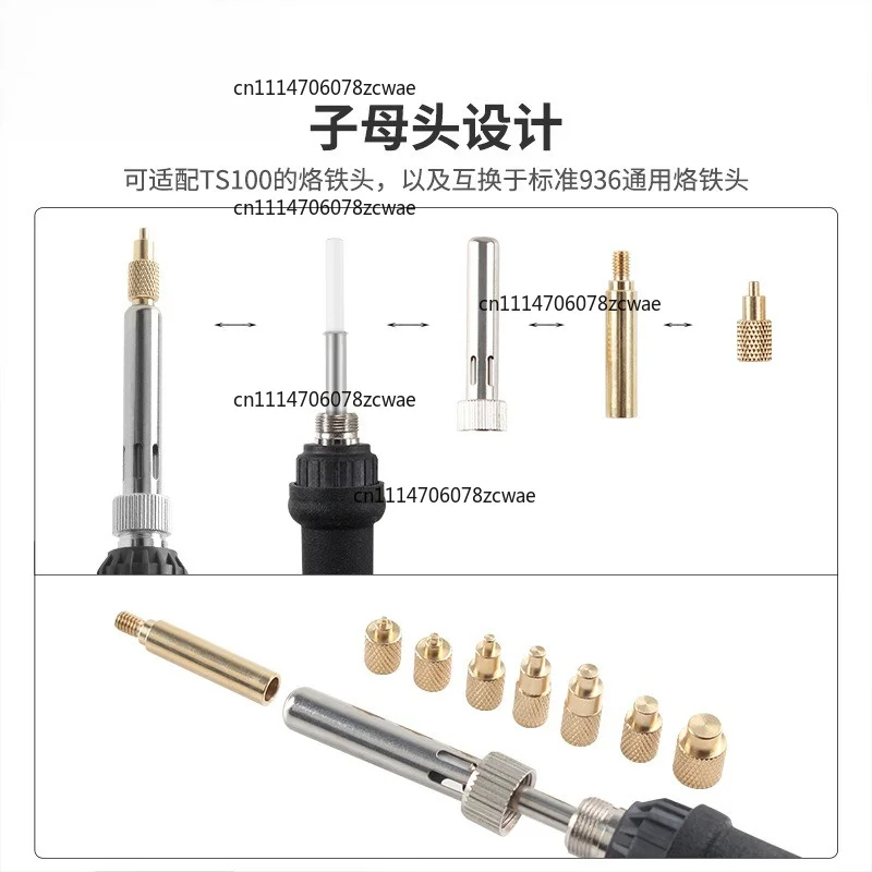 TS100 Soldering Iron Tip Hot Melt Nut Press Head 3D Printer Accessories for Nut Embedding