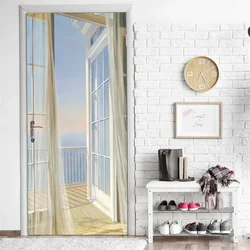 3D Door Sticker Poster Home Art Decorative Wallpaper Vinyl Waterproof Modern Beauty Murals