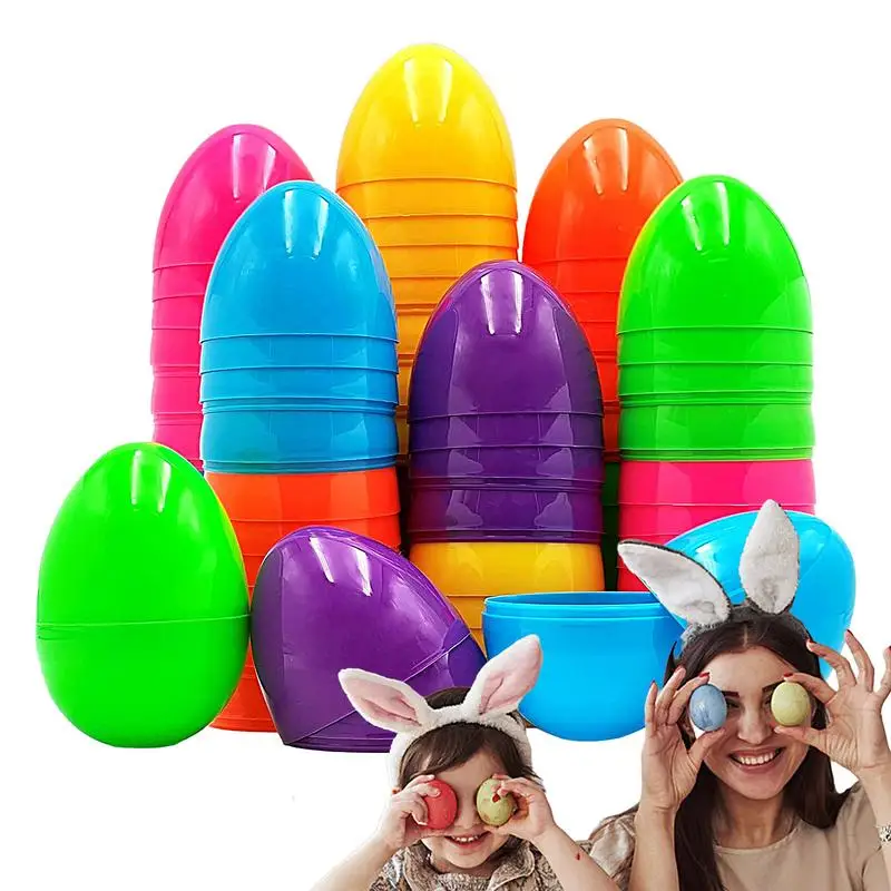 50Pcs Fillable Easter Eggs Easter Empty Eggs Empty Eggs for Party Hunt Games Easter Decoration 2024 Kids Easter Gifts