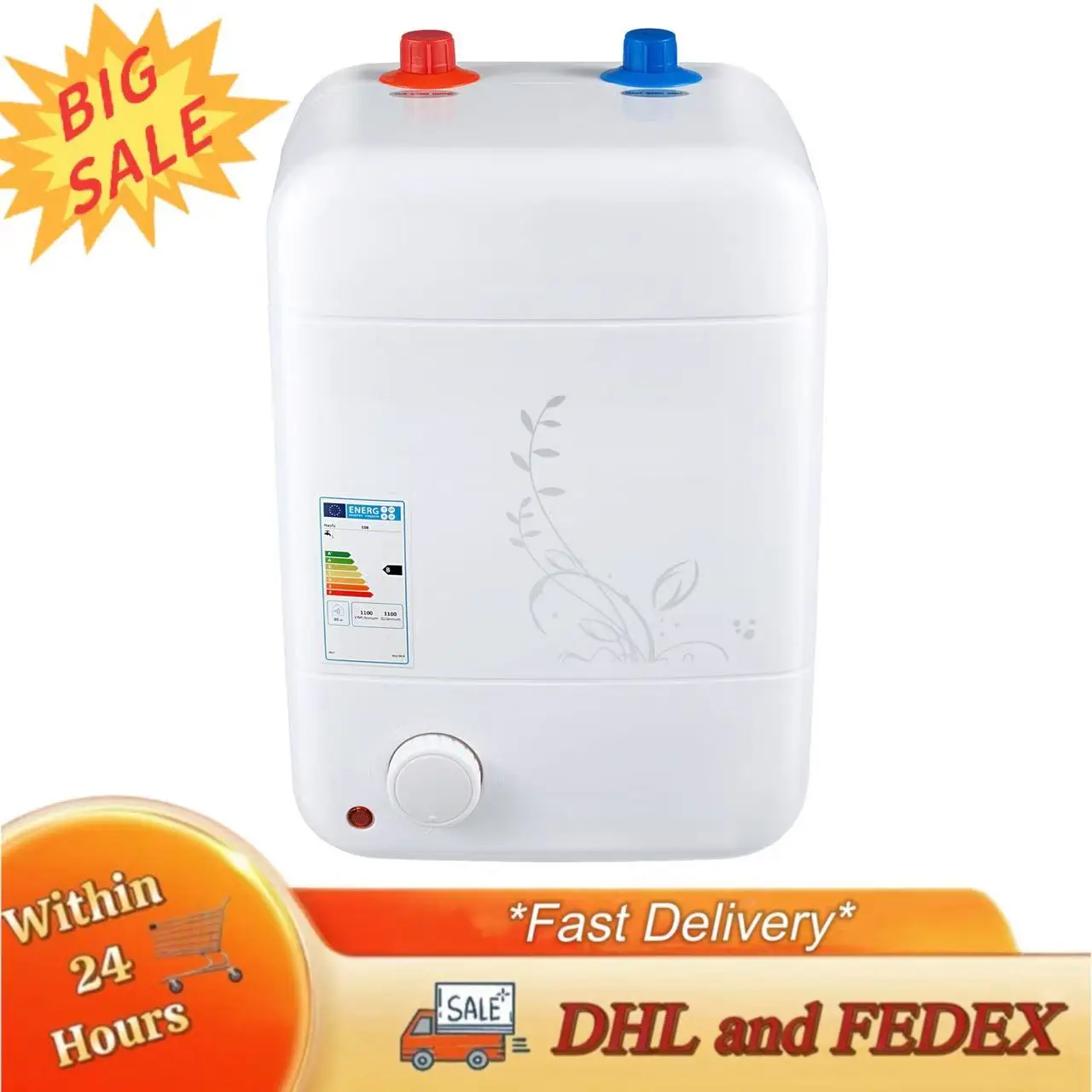 Chauffe-eau électrique instantané à température réglable, 8l, 1500W, pour appartements, salles de bains