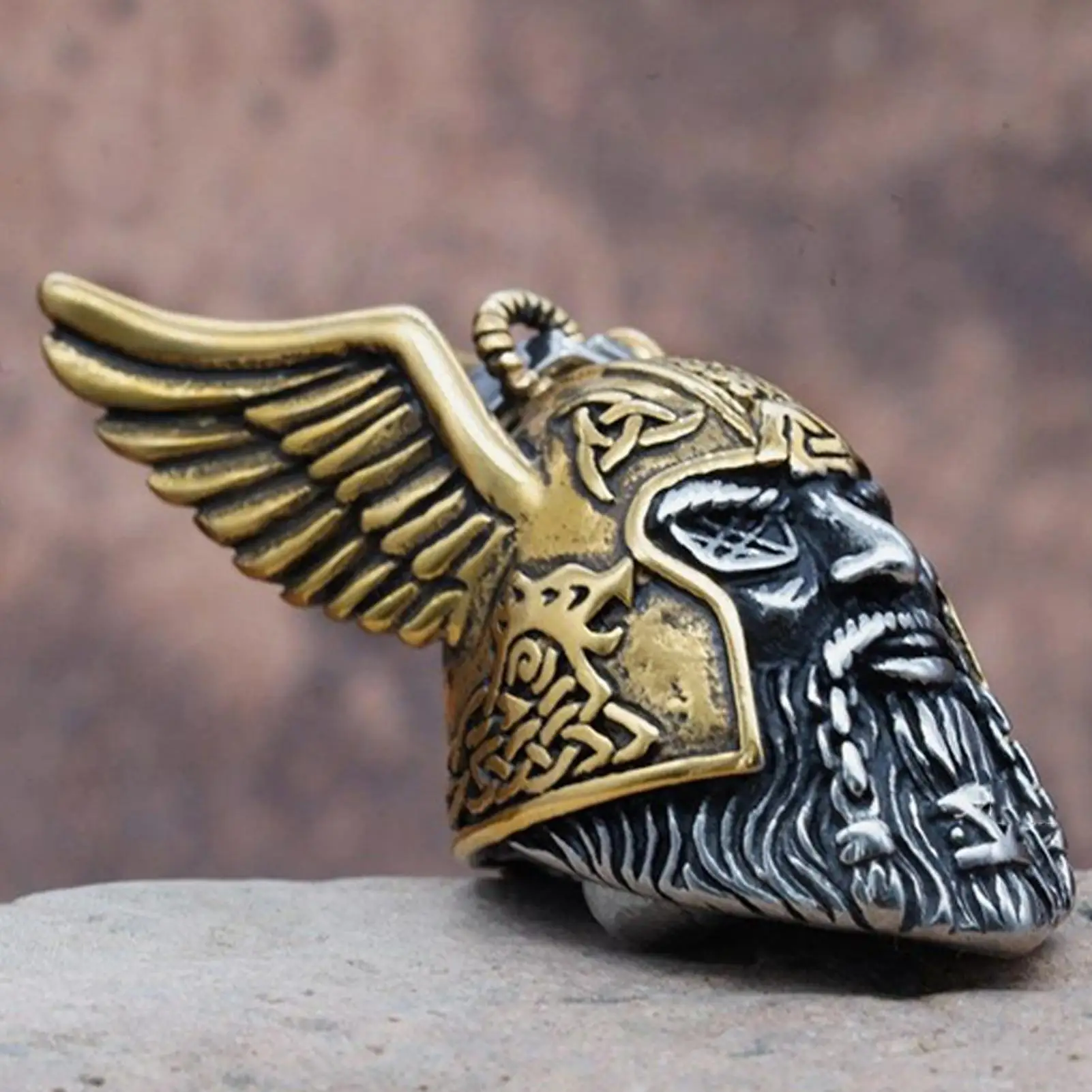 Protección de campana para motocicleta, accesorio de seguridad para conducción, diseño Vintage, collar con colgante de campana de guerrero vikingo, regalo para ciclistas deportivos