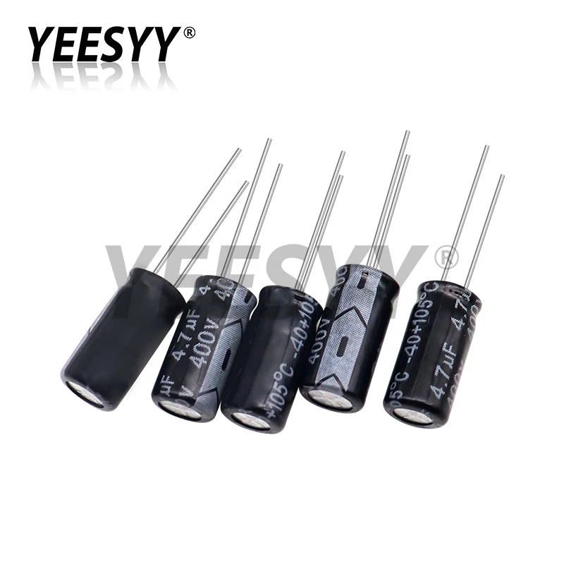 5pcs 400V Aluminum Electrolytic Capacitor 1UF 2.2UF 3.3UF 4.7UF 6.8UF 10UF 15UF 22UF 33UF 47UF 68UF 82UF 100UF 120UF 150UF