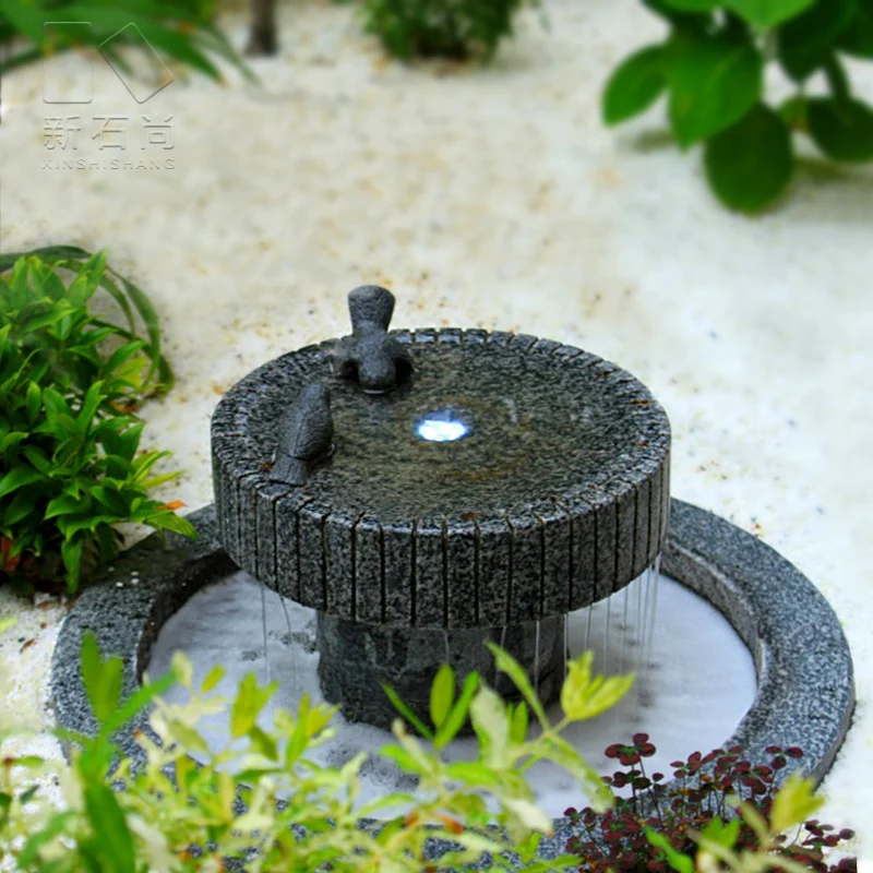 Flowing water ornaments, natural stone, outdoor fountain, minimalist new Chinese style water system, water landscape, circulatin