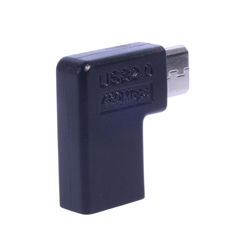 90도 각도 마이크로 USB 충전 어댑터 MicroUSB-TypeC 변환기