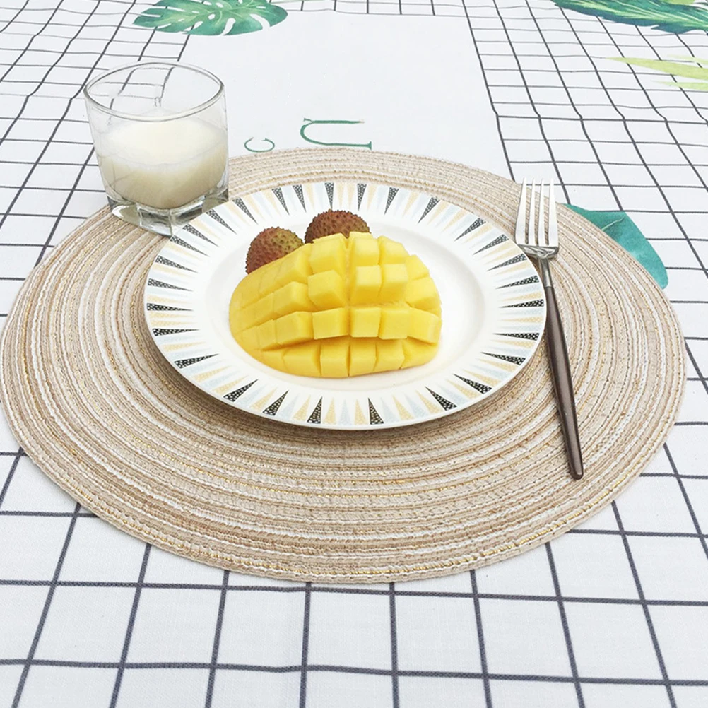 

6 Pcs Round High Quality Cotton Yarn Dining Table Decorative Insulated Potholder Protect Scratches Prevent Stains