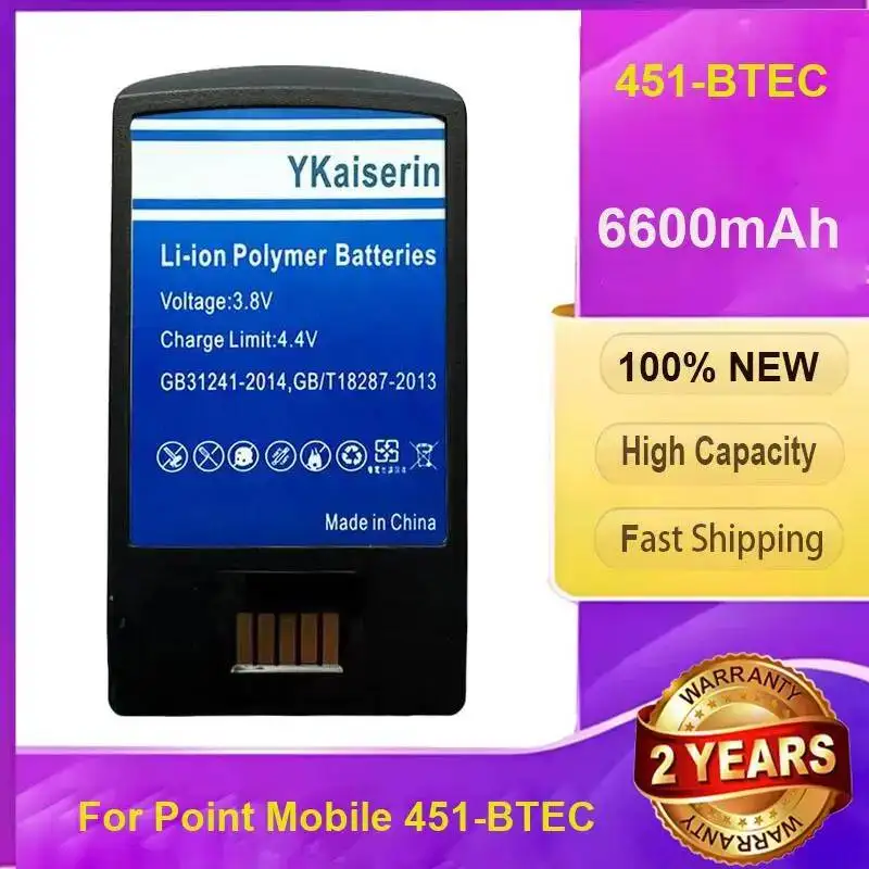 6600Mah High-Capacity Handheld Terminal Scanning Gun Battery Fast Shipping For Point Mobile 451-Btec
