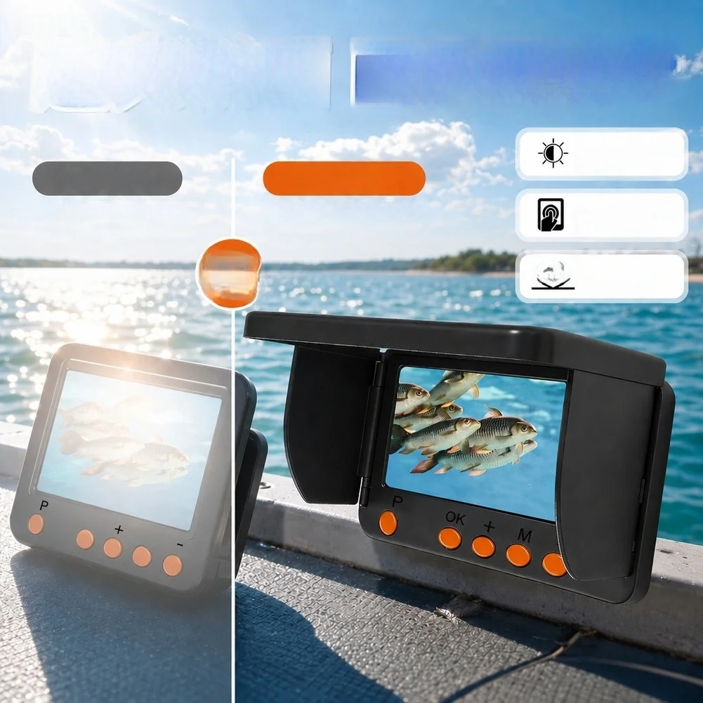 4.3 Inch Fish Finder Camera for Underwater For video Monitoring 220 Degree Lens 20M Cable Compatible with Ice and Boat Use