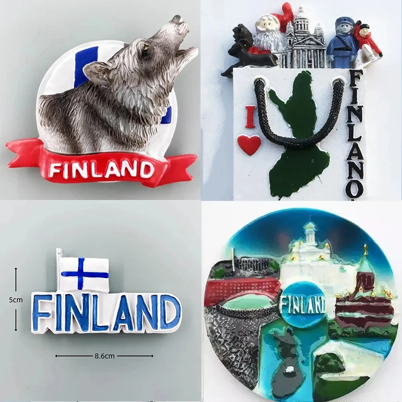 

Europe Helsinki Finland Fridge Magnets Elk Creative Toursit Souvenirs Christmas Gifts Message Board Magnetic Stickers